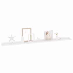 vidaXL 2x Wall Shelves White 115x9x3 cm Hanging Display Racks Furniture Home
