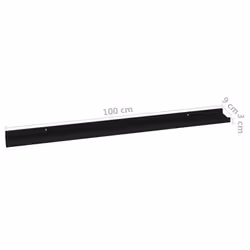vidaXL 2x Wall Shelves Black 100x9x3 cm Hanging Display Racks Furniture Home - Additional view 9