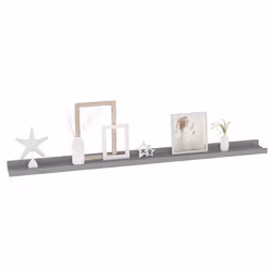 vidaXL 2x Wall Shelves Grey 100x9x3 cm Hanging Display Racks Furniture Home