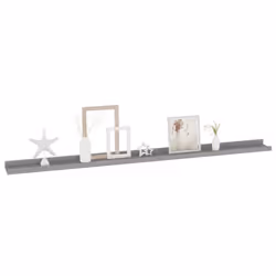 vidaXL 2x Wall Shelves Grey 115x9x3 cm Hanging Display Racks Furniture Home