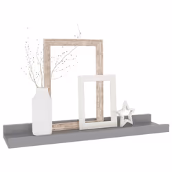 vidaXL 4x Wall Shelves Grey 40x9x3 cm Hanging Display Racks Furniture Home