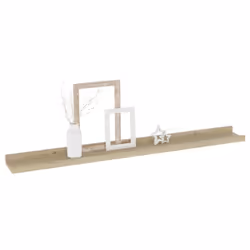vidaXL 4x Wall Shelves Sonoma Oak 80x9x3 cm Hanging Display Racks Furniture - Additional view 2