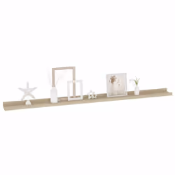 vidaXL 4x Wall Shelves Sonoma Oak 115x9x3 cm Hanging Display Racks Furniture - Additional view 2