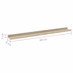 vidaXL 2x Wall Shelves White and Sonoma Oak 80x9x3 cm Hanging Display Racks - Additional view 8