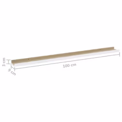 vidaXL 2x Wall Shelves White and Sonoma Oak 100x9x3 cm Hanging Display Racks - Additional view 8