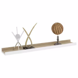vidaXL 4x Wall Shelves White and Sonoma Oak 60x9x3 cm Hanging Display Racks - Additional view 2