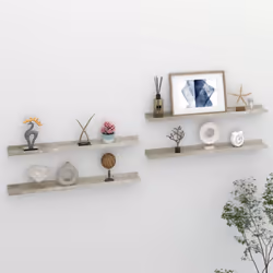 vidaXL 4x Wall Shelves Concrete Grey 80x9x3 cm Hanging Display Racks Home