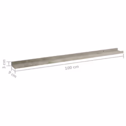 vidaXL 4x Wall Shelves Concrete Grey 100x9x3 cm Hanging Display Racks Home - Additional view 8