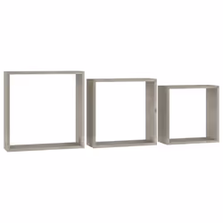 vidaXL 3x Wall Cube Shelves Concrete Grey Bookcase Storage Hanging Furniture - Additional view 2