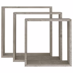 vidaXL 3x Wall Cube Shelves Concrete Grey Bookcase Storage Hanging Furniture - Additional view 3
