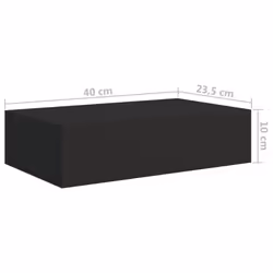 vidaXL Wall-mounted Drawer Shelf Black MDF Wall CabinetFloating Shelf Set - Additional view 8