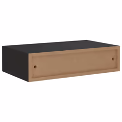 vidaXL 2x Wall-mounted Drawer Shelves Black MDF Wall CabinetFloating Shelf - Additional view 7