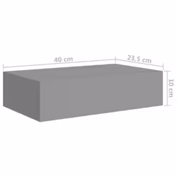 vidaXL Wall-mounted Drawer Shelf Grey MDF Wall Cabinet Floating Shelf Set - Additional view 8