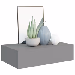 vidaXL 2x Wall-mounted Drawer Shelves Grey MDF Wall CabinetFloating Shelf Set