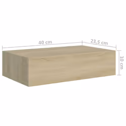 vidaXL Wall-mounted Drawer Shelf Oak MDF Wall Cabinet Floating Shelf Unit - Additional view 8