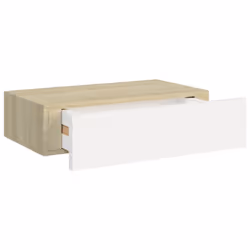 vidaXL Wall-mounted Drawer Shelf Oak and White MDF Wall CabinetFloating Shelf - Additional view 5