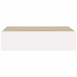 vidaXL 2x Wall Drawer Shelves Oak and White MDF Wall CabinetFloating Shelf - Additional view 4