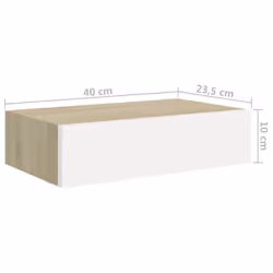 vidaXL 2x Wall Drawer Shelves Oak and White MDF Wall CabinetFloating Shelf - Additional view 9