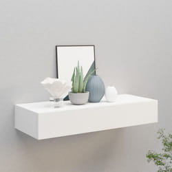 vidaXL Wall-mounted Drawer Shelf White MDF Wall CabinetFloating Shelf Set