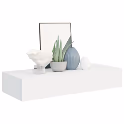 vidaXL Wall-mounted Drawer Shelf White MDF Wall CabinetFloating Shelf Set