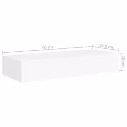 vidaXL 2x Wall-mounted Drawer Shelves White MDF Wall CabinetFloating Shelf - Additional view 9