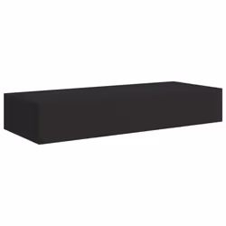 vidaXL 2x Wall-mounted Drawer Shelves Black MDF Floating Cabinet Wall Shelf