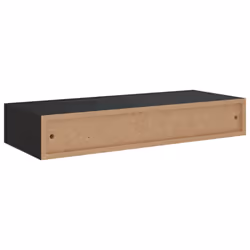 vidaXL 2x Wall-mounted Drawer Shelves Black MDF Floating Cabinet Wall Shelf - Additional view 6