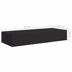 vidaXL 2x Wall-mounted Drawer Shelves Black MDF Floating Cabinet Wall Shelf - Additional view 9