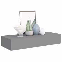 vidaXL Wall-mounted Drawer Shelf Grey MDF Ledges Floating Cabinet Wall Shelf