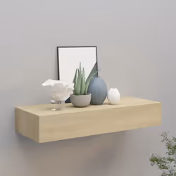 vidaXL Wall-mounted Drawer Shelf Oak MDF Ledges Floating Cabinet Wall Shelf