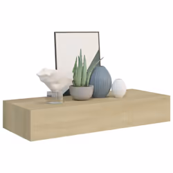 vidaXL Wall-mounted Drawer Shelf Oak MDF Ledges Floating Cabinet Wall Shelf
