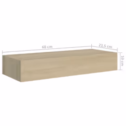 vidaXL 2x Wall-mounted Drawer Shelves Oak MDF Floating Cabinet Wall Shelf - Additional view 9