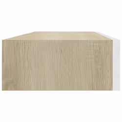 vidaXL Wall-mounted Drawer Shelf Oak and White MDF Floating Cabinet Wall Shelf - Additional view 4