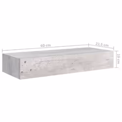 vidaXL Wall-mounted Drawer Shelf Concrete Grey MDF Floating Cabinet Wall Shelf - Additional view 8