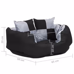 vidaXL Reversible & Washable Dog Cushion Pet Mattress Bed Basket Grey & Black - Additional view 10