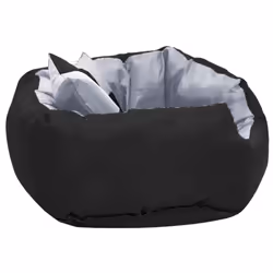 vidaXL Reversible & Washable Dog Cushion Pet Mattress Bed Basket Grey & Black