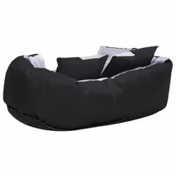 vidaXL Reversible & Washable Dog Cushion Pet Mattress Bed Basket Grey & Black - Additional view 4