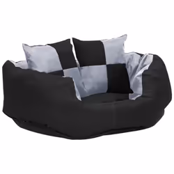 vidaXL Reversible & Washable Dog Cushion Pet Mattress Bed Basket Grey & Black - Additional view 5