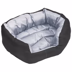 vidaXL Reversible & Washable Dog Cushion Pet Mattress Bed Basket Grey & Black - Additional view 8