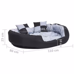 vidaXL Reversible & Washable Dog Cushion Grey and Black Dog Sofa Bed Unit - Additional view 10