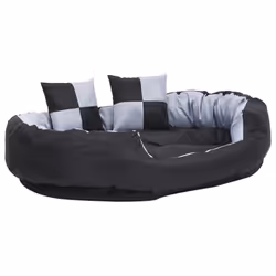 vidaXL Reversible & Washable Dog Cushion Grey and Black Dog Sofa Bed Unit
