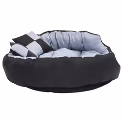 vidaXL Reversible & Washable Dog Cushion Grey and Black Dog Sofa Bed Unit - Additional view 4