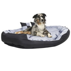 vidaXL Reversible & Washable Dog Cushion Grey and Black Dog Mattress Basket
