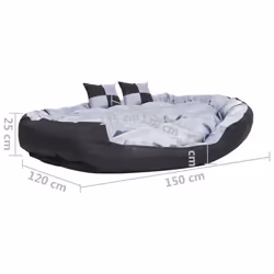 vidaXL Reversible & Washable Dog Cushion Grey and Black Dog Mattress Basket - Additional view 10