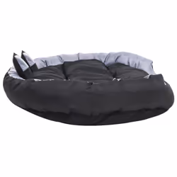 vidaXL Reversible & Washable Dog Cushion Grey and Black Dog Mattress Basket