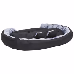 vidaXL Reversible & Washable Dog Cushion Grey and Black Dog Mattress Basket - Additional view 4