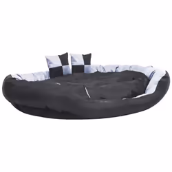 vidaXL Reversible & Washable Dog Cushion Grey and Black Dog Mattress Basket - Additional view 5