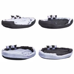 vidaXL Reversible & Washable Dog Cushion Grey and Black Dog Mattress Basket - Additional view 8