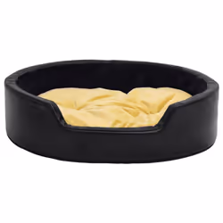 vidaXL Dog Bed Pet Cushion Dog Sofa Couch Pet Mattress Plush and Faux Leather - yellow, 99 x 89 x 21 cm - Additional view 2