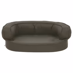 vidaXL Ergonomic Dog Bed Mattress Linen Look Dark Grey Dog Basket Pet Cushion